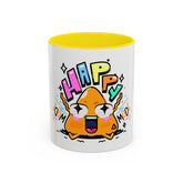 ShapeDude's Trianlge Happy Mood Coffee Mug — Cute Kawaii Ceramic Cup (11/15oz)